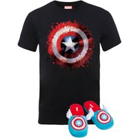 Marvel Captain America T-Shirt & Slippers Bundle - S/M Slippers - Kids' - 5-6 Years von Marvel