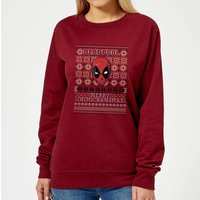 Marvel Deadpool Damen Weihnachtspullover – Burgund - XS von Marvel