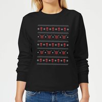 Marvel Deadpool Faces Damen Weihnachtspullover – Schwarz - XL von Marvel