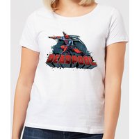 Marvel Deadpool Sword Logo Damen T-Shirt - Weiß - S von Marvel