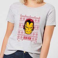 Marvel Iron Man Face Women's Christmas T-Shirt - Grey - L von Marvel