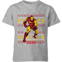 Marvel Iron Man Kids' Christmas T-Shirt - Grey - 11-12 Jahre von Marvel