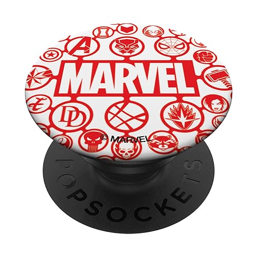 Marvel Logo Red Super Hero Icons PopSockets mit austauschbarem PopGrip von Marvel