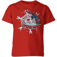 Marvel Spider-Man Kids' Christmas T-Shirt - Red - 9-10 Jahre von Marvel