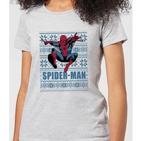 Marvel Spider-Man Women's Christmas T-Shirt - Grey - M von Marvel