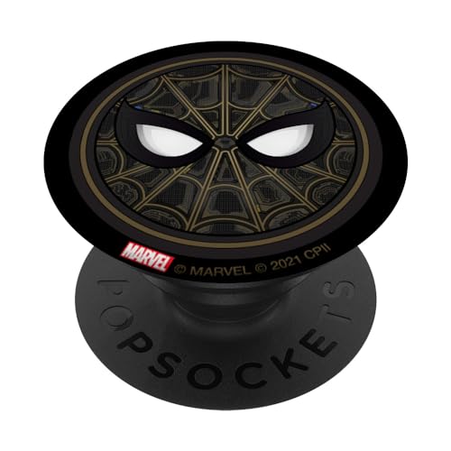 Marvel Spider-Man: No Way Home Black and Gold Spidey Mask PopSockets Swappable PopGrip von Marvel