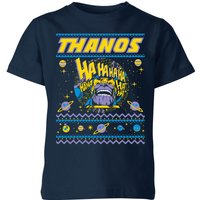 Marvel Thanos Christmas Knit Kinder T-Shirt - Navy Blau - 9-10 Jahre von Marvel