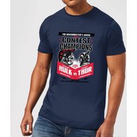 Marvel Thor Ragnarok Champions Poster Herren T-Shirt - Navy Blau - S von Marvel