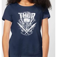 Marvel Thor Ragnarok Thor Hammer Logo Damen T-Shirt - Navy Blau - XL von Marvel