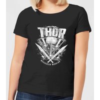 Marvel Thor Ragnarok Thor Hammer Logo Damen T-Shirt - Schwarz - S von Marvel