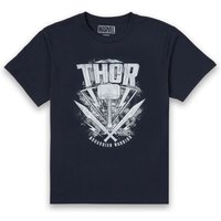 Marvel Thor Ragnarok Thor Hammer Logo Herren T-Shirt - Navy Blau - L von Marvel