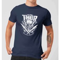 Marvel Thor Ragnarok Thor Hammer Logo Herren T-Shirt - Navy Blau - M von Marvel