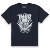 Marvel Thor Ragnarok Thor Hammer Logo Herren T-Shirt - Navy Blau - S von Marvel