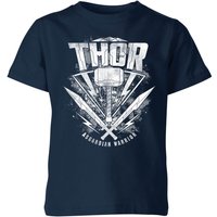 Marvel Thor Ragnarok Thor Hammer Logo Kinder T-Shirt - Navy Blau - 7-8 Jahre von Marvel
