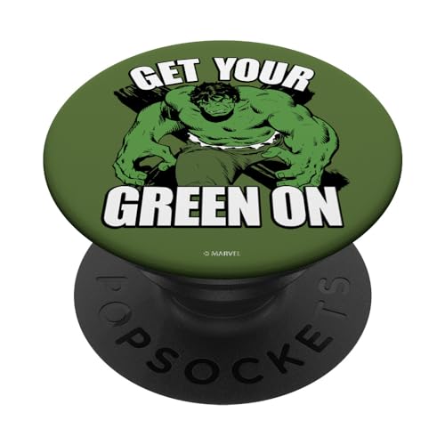 PopSockets Marvel Avengers Hulk Get Your Green On PopSockets PopGrip: Ausziehbarer Sockel und Griff für Handys/Tablets mit Tauschbarem Top von Marvel