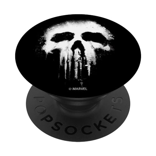 PopSocket : PopGrip Marvel Punisher Grunge Logo - PopSockets Ausziehbarer Sockel und Griff für Smartphones und Tablets von Marvel