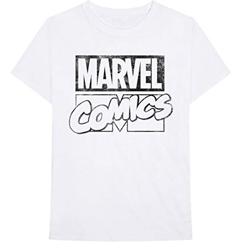 T-Shirt # S Unisex White # Logo von Marvel