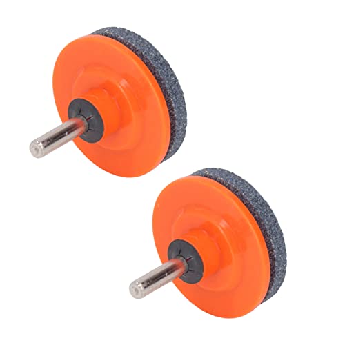 2 Stück Rasenmäher-Spitzer Edelstahl ABS-Bohr Blatt Zubehör für Garten Hof (Orange) von MasYosh
