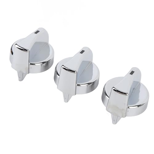3pcs AC-Heizungsgebläse-Lüftersteuerungsknopf 121-0001-000 Ersatz für Peterbilt 330 335 357 367 375 378 379 384 386 387 (Chrom) von MasYosh
