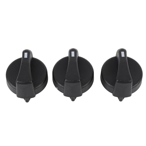 3pcs AC-Heizungsgebläse-Lüftersteuerungsknopf 121-0001-000 Ersatz für Peterbilt 330 335 357 367 375 378 379 384 386 387 (Schwarz) von MasYosh
