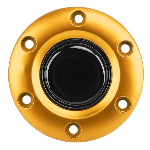 Autolenkrad-Mittel Kappe Lenkrad-Innen Lenkschalter für 6-Loch-Lenkrad (Gold) von MasYosh