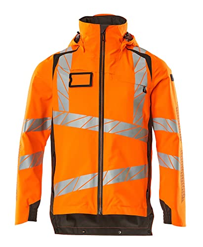 Mascot 19001-449-1418 Accelerate Safe Atmungsaktiv Hard Shell Jacke, wind- und wasserdicht, Zweifarbig, Hi-Vis Orange/Dunkelanthrazit, S Größe von Mascot