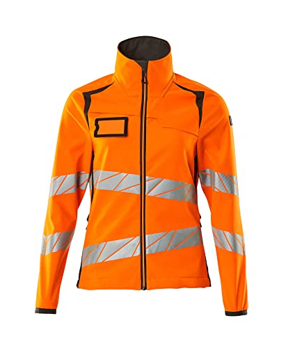 Mascot 19012-143-1418 Accelerate Safe Damen-Passform Atmungsaktiv Soft Shell Jacke, Winddicht und wasserabweisend, Zweifarbig, Hi-Vis Orange/Dunkelanthrazit, M Größe von Mascot