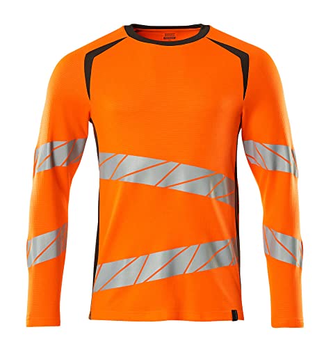 Mascot 19081-771-1418 Accelerate Safe Premium Moderne Passform Zweifarbig T-Shirt, Langarm, Hi-Vis Orange/Dunkelanthrazit, XL ONE Größe von Mascot