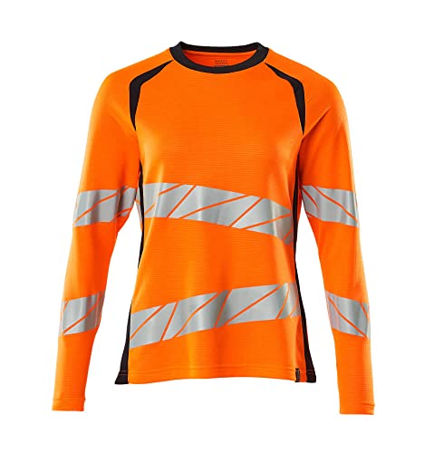 Mascot 19091-771-14010 Accelerate Safe Premium Damen-Passform Zweifarbig T-Shirt, Langarm, Hi-Vis Orange/Schwarzblau, XL ONE Größe von MASCOT