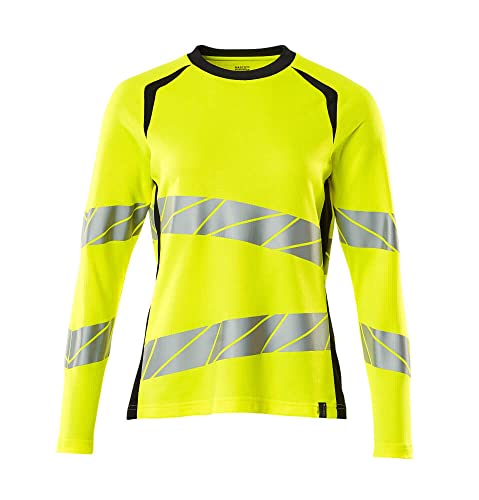 Mascot 19091-771-17010 Accelerate Safe Premium Damen-Passform Zweifarbig T-Shirt, Langarm, Hi-Vis Gelb/Schwarzblau, 4XL ONE Größe von Mascot