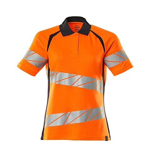 Mascot 19093-771-14010 Accelerate Safe Premium Damen-Passform Zweifarbig Polo-Shirt, Hi-Vis Orange/Schwarzblau, M ONE Größe von Mascot