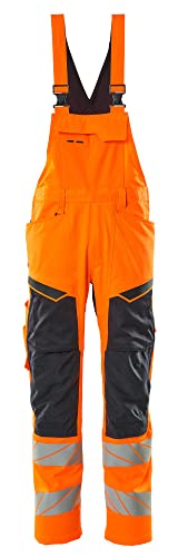 Mascot 19569-236-14010 Accelerate Safe Prowash Stretch Zones Zweifarbig Latzhose mit Knietaschen, Hi-Vis Orange/Schwarzblau, 82C68 Größe von Mascot