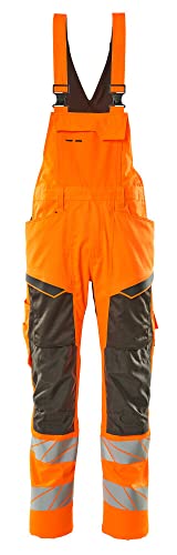 Mascot 19569-236-1418 Accelerate Safe Prowash Stretch Zones Zweifarbig Latzhose mit Knietaschen, Hi-Vis Orange/Dunkelanthrazit, 82C58 Größe von Mascot