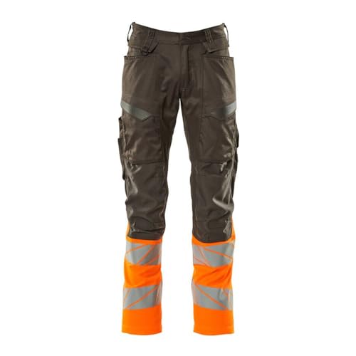 Mascot 19679-236-1814 Accelerate Safe Prowash Stretch Zones Zweifarbig Hose mit Knietaschen, Dunkelanthrazit/Hi-Vis Orange, 82C60 Größe von Mascot