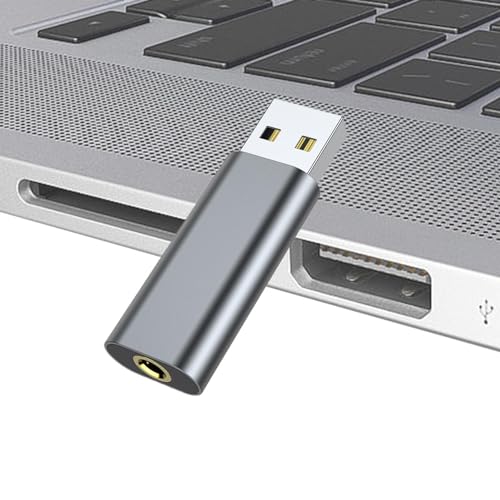 Maseyivi USB-Sound-Adapter,3,5-mm-Soundkarte für PC Plug and Play | Tragbares USB-Audio-Interface, universeller USB-Headset-Adapter für Kopfhörer, Laptop, Desktop von Maseyivi