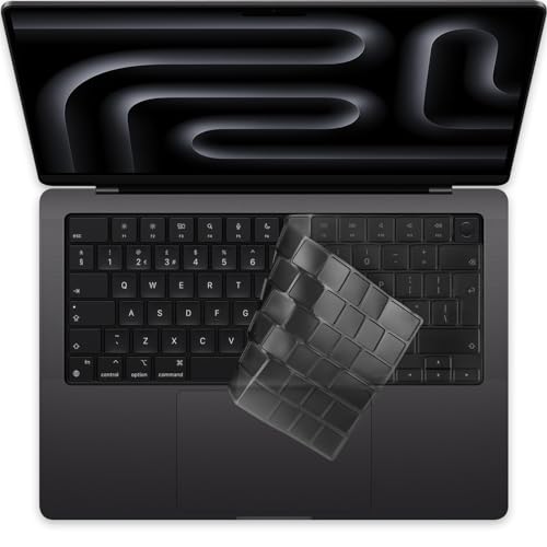 MasiBloom Tastaturabdeckung für MacBook Pro 14 Zoll / 16 Zoll M3 Pro/Max Chip 2023 Modell A2918 A2992 A2991 Tastatur Schutz Zubehör (Thermoplastische Polyurethane) von MasiBloom