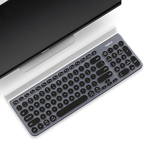 Ultradünne, transparente Silikon-Tastaturabdeckung für Logitech K780 kabellose Tastatur-Schutzhülle, Schwarz von MasiBloom
