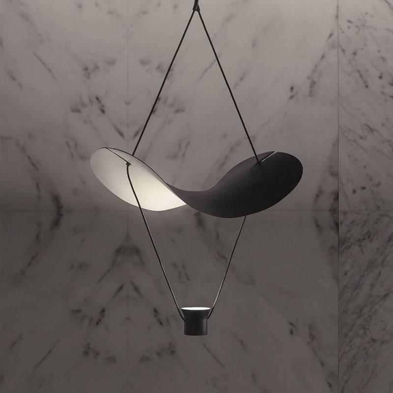 LED-Hängeleuchte Vollee S1 G, 88cm, schwarz von Masiero
