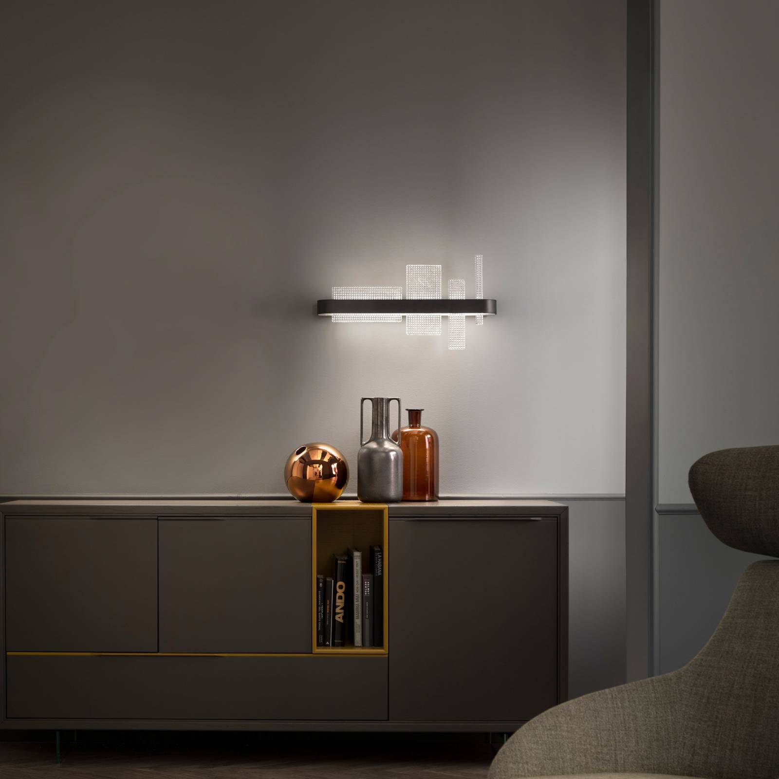 LED-Wandleuchte Ribbon A65, messing, Up- & Downlight LED-Wandleuchte Ribbon A65, messing, Up- & Downlight von Masiero
