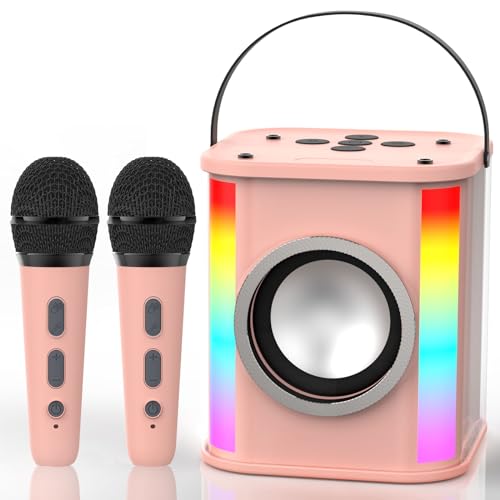 Karaoke Mikrofon Kinder, Karaoke mit 2 mikrofonen, Karaoke Maschine Kinder mit LED-Leuchten, Kompatibel mit TF-Karte/USB, AUX Weihnachtsfeiern Karaoke Mikrofon Kinder, Karaoke mit 2 mikrofonen, Karaoke Maschine Kinder mit LED-Leuchten, Kompatibel mit TF-Karte/USB, AUX Weihnachtsfeiern von Masmejor