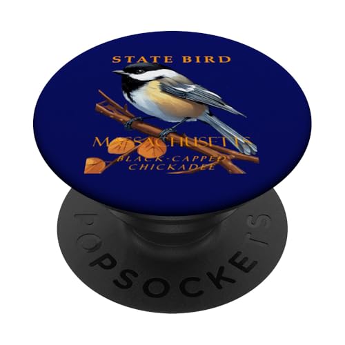 Vogel aus dem Massachusetts Territory Die Schwarzkappen-Meise v2 PopSockets Klebender PopGrip von Massachusetts Territory Symbols Gifts Tees taiche
