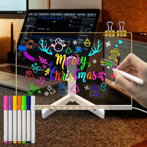 Masshomi A4 DIY Écriture Tableau d'affichage Effaçable Blanc Chaud Veilleuse avec 7 Stylos de Couleur Peinture Plug in Nursery pour Chambre d'Enfant Café von Masshomi