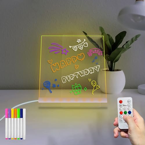 Masshomi LED-Nachricht Acryl-Schreibtafel LED 7 Farbwechsel Fernbedienung Dimming Timer 7 Farbstifte Trockenradiergummi Leuchten Ständer Kind Zeichnen Nachtlicht Kalender To-Do-Liste 5,9 * 5,9 Zoll Masshomi LED-Nachricht Acryl-Schreibtafel LED 7 Farbwechsel Fernbedienung Dimming Timer 7 Farbstifte Trockenradiergummi Leuchten Ständer Kind Zeichnen Nachtlicht Kalender To-Do-Liste 5,9 * 5,9 Zoll von Masshomi