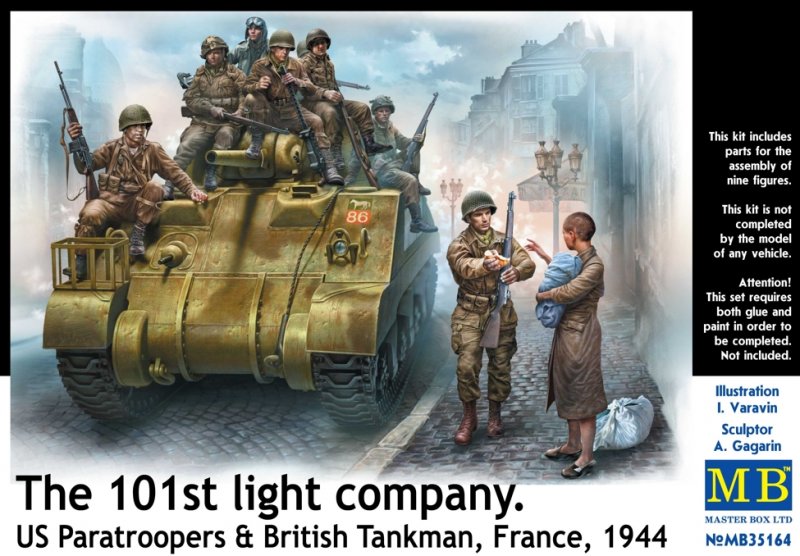 101. Light Coy US Paras & Brit. Tanker 1944 von Master Box Plastic Kits