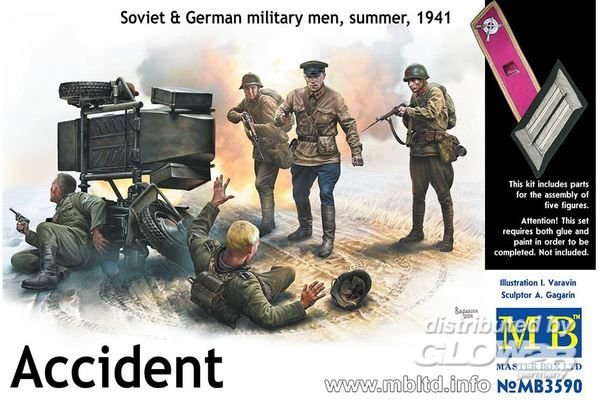 Accident. Soviet & German military men, von Master Box Plastic Kits