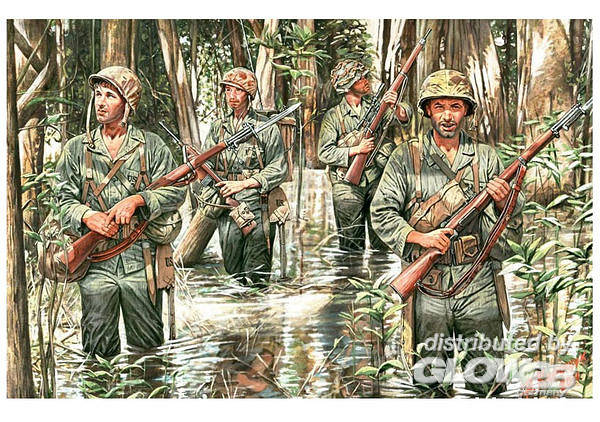 U.S. Marines in jungle, WWII era von Master Box Plastic Kits