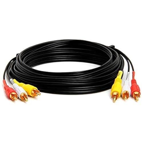 Master Cables 3 Stecker RCA auf 3 Stecker RCA Composite Video Audio A/V AV Kabel vergoldet – 3 m von Master Cables
