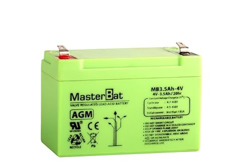 U-Power - Hermetische AGM-Blei-Säure-Batterie 3.5Ah 4V - Akkus Faston F1 4.8mm U-Power - Hermetische AGM-Blei-Säure-Batterie 3.5Ah 4V - Akkus Faston F1 4.8mm von Master U-Power