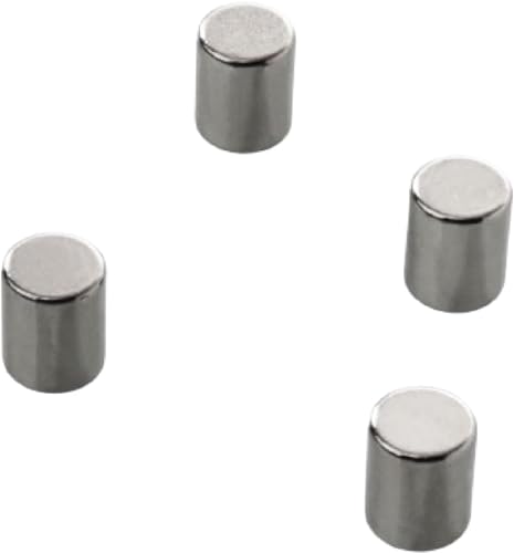 Master of Boards Magnete stark 4 Stück Neodym Magnet extra stark für Magnettafel, Whiteboard, Glasboard, Mini Kühlschrankmagnete starker Halt Ø 8 x 10mm Höhe Zylinder, Silber von Master of Boards