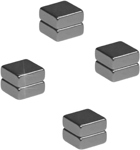Master of Boards Magnete stark 8 Stück Neodym Magnet extra stark für Magnettafel, Whiteboard, Glasboard, Mini Kühlschrankmagnete starker Halt 10x10x4mm Quader, Silber von Master of Boards